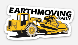 Earthmoving Daily Scraper Hard Hat Sticker